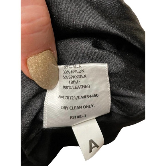 Eileen Fisher NWT Petite Tropical Blazer w Leather Trim Black Stand Collar PM - Picture 11 of 12